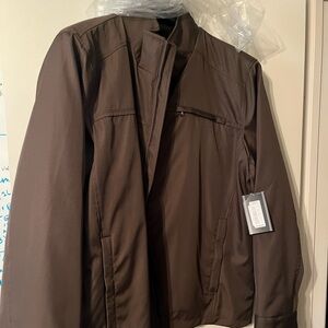 Men's XL Brown water resistant zip up jacket.. new with tags